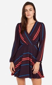NWT Express Striped Fit And Flare Dress